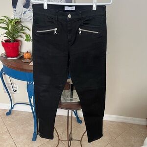 Ann Taylor LOFT Modern Skinny Black Jeans w Zipper Detailing - 8 / 29